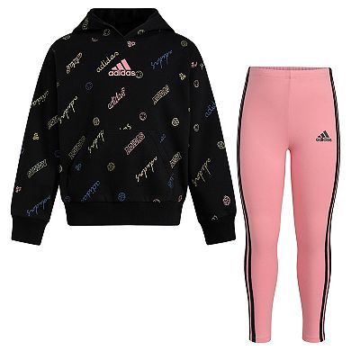 Toddler Girl adidas 2-pc. Allover Print Fleece Pullover and Leggings Set