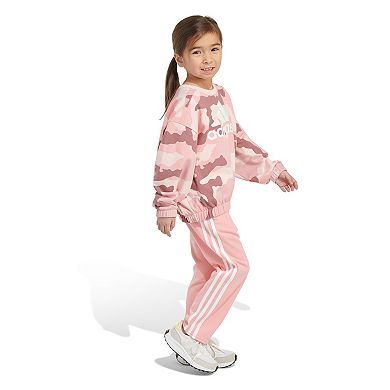 Baby & Toddler Girl adidas French Terry Crew Neck Pullover & Pants Set