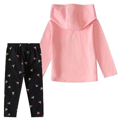 Baby & Toddler Girl adidas Long Sleeve Logo Hoodie & Allover Print Leggings Set