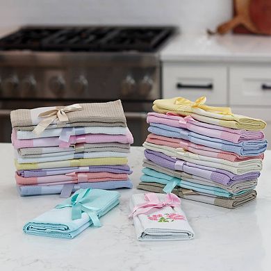 Textile Thrive Jacquard Solid Cotton Kitchen Towel Set (Set of 10)
