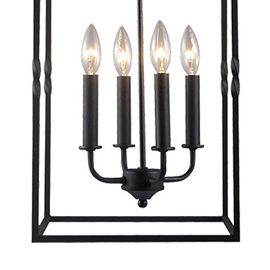 Greenville Signature 4-Light Lantern Geometric Pendant for Dining/Living Room, Kitchen, Bedroom, Office