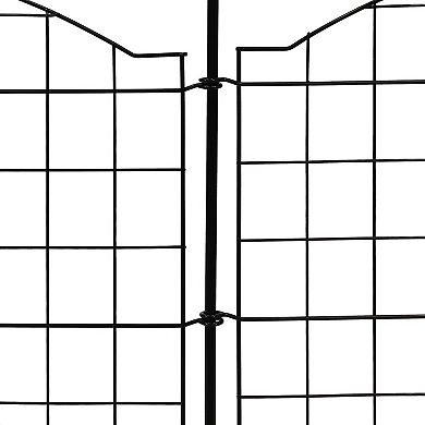 Sunnydaze 5-piece Arched Grid Steel Garden Border Fence - 12.5 Ft - Black