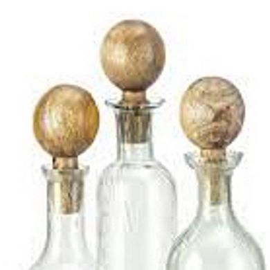 A&B Home Umbria Glass Bottles 3 Piece Set
