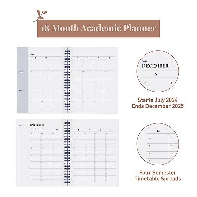 Rileys & Co 2024-2025 18-month Typographic Academic Weekly & Monthly Planner