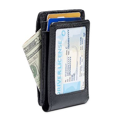 Men's Dockers RFID Saffiano Front Pocket Wallet with Magnetic Money Clip
