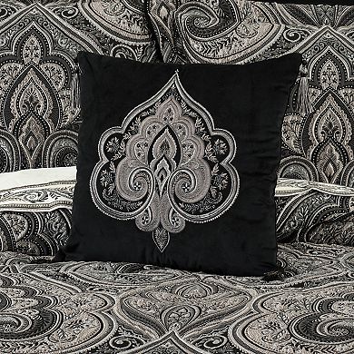 Five Queens Court Dalton Square Embellished Decorative Throw Pillow