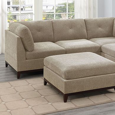 F.c Design 6pc Set L-shape Sectional Couch Chenille Fabric Modular Living Room Furniture Corner Sofa