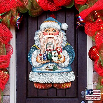 Santa with Matreshka Christmas Door Decor by G. DeBrekht - Christmas Santa Snowman Decor