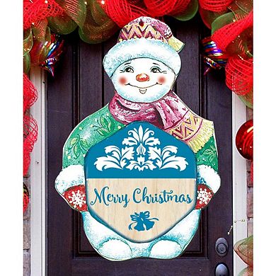 Snowman Christmas Christmas Door Decor by G. DeBrekht - Christmas Santa Snowman Decor