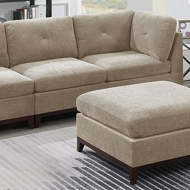 F.c Design 6pc Living Room Furniture Couch With Tufted Back Chenille Fabric Modular Sofa Set