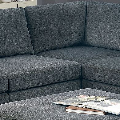 F.c Design 6pc Set Corner Sectional Modern Couch Chenille Modular Sofa With Ottoman