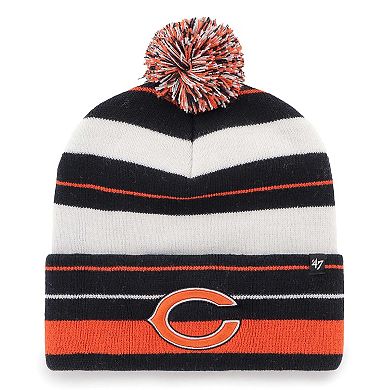 Men's '47 Navy Chicago Bears Powerline Cuffed Knit Hat with Pom