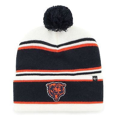 Youth '47 White Chicago Bears Stripling Cuffed Knit Hat with Pom