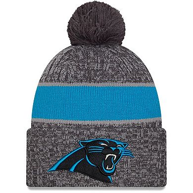 Men's New Era  Gray Carolina Panthers 2023 Sideline Sport Cuffed Pom Knit Hat