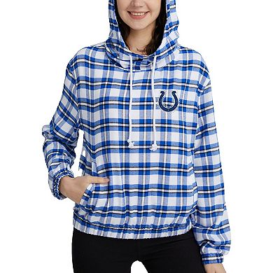 Women's Concepts Sport Royal/Black Indianapolis Colts Sienna Flannel Long Sleeve Hoodie Top