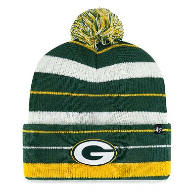 Men's '47 Green Green Bay Packers Powerline Cuffed Knit Hat with Pom