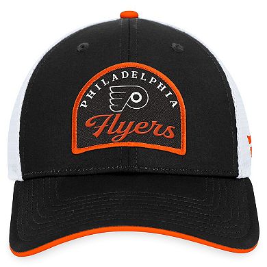 Men's Fanatics Branded Black/White Philadelphia Flyers Fundamental Adjustable Hat