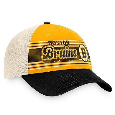 Men's Fanatics Branded Gold/Black Boston Bruins Heritage Vintage Trucker Adjustable Hat
