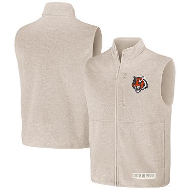 Men's NFL x Darius Rucker Collection by Fanatics  Oatmeal Cincinnati Bengals Full-Zip Sweater Vest