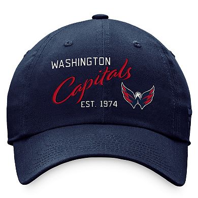 Women's Fanatics Branded Navy Washington Capitals Fundamental Script Adjustable Hat