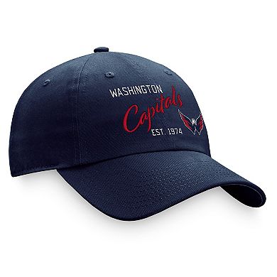 Women's Fanatics Branded Navy Washington Capitals Fundamental Script Adjustable Hat