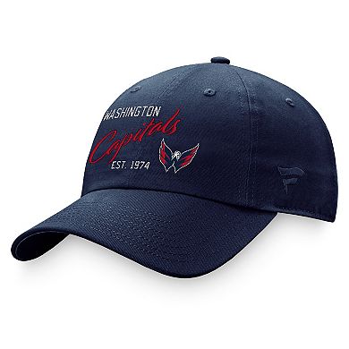 Women's Fanatics Branded Navy Washington Capitals Fundamental Script Adjustable Hat