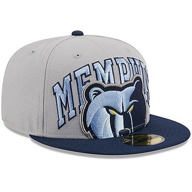 Men's New Era Gray/Navy Memphis Grizzlies Tip-Off Two-Tone 59FIFTY Fitted Hat