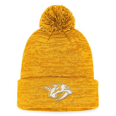 Men's Fanatics Branded Gold Nashville Predators Fundamental Cuffed Knit Hat with Pom