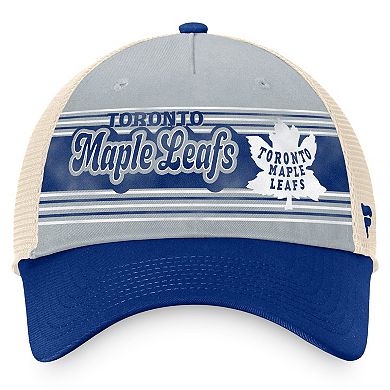 Men's Fanatics Branded Gray/Blue Toronto Maple Leafs Heritage Vintage Trucker Adjustable Hat