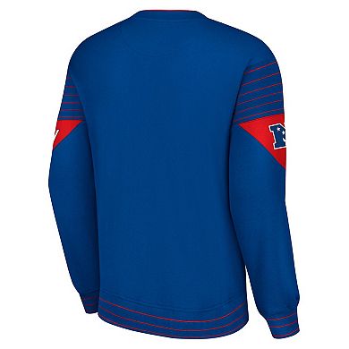 Men's Starter Royal New York Giants Face-Off Pullover Sweatshirt