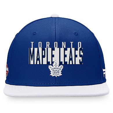 Men's Fanatics Branded Blue/White Toronto Maple Leafs Fundamental Colorblocked Snapback Hat