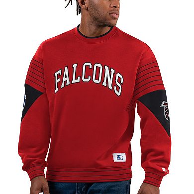 Men's Starter Red Atlanta Falcons Face-Off Pullover Sweatshirt
