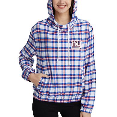 Women's Concepts Sport Royal/Red New York Giants Sienna Flannel Long Sleeve Hoodie Top
