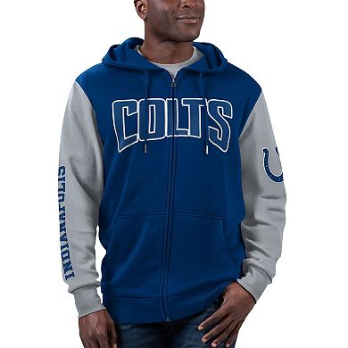Men's G-III Sports by Carl Banks Royal/Gray Indianapolis Colts T-Shirt & Full-Zip Hoodie Combo Set