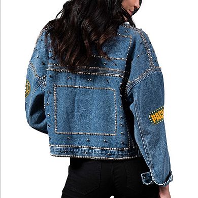 Women's G-III 4Her by Carl Banks Green Bay Packers First Finish Medium Denim Full-Button Jacket