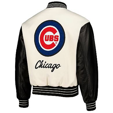 Men's White Chicago Cubs Full-Snap Varsity Jacket