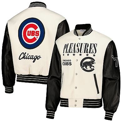 Men's White Chicago Cubs Full-Snap Varsity Jacket