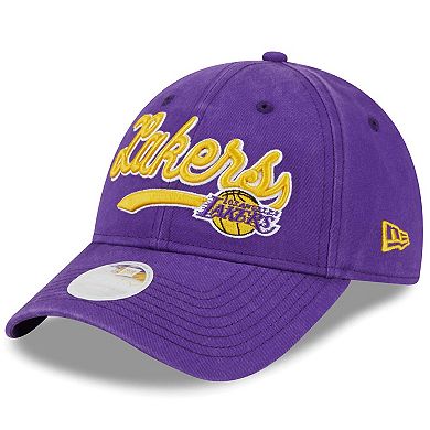 Women's New Era Purple Los Angeles Lakers Cheer Tailsweep 9FORTY Adjustable Hat