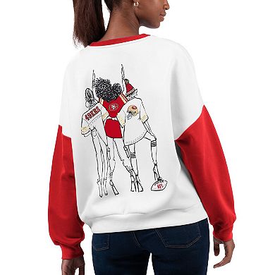 Women's G-III 4Her by Carl Banks White San Francisco 49ers A-Game Pullover Sweatshirt