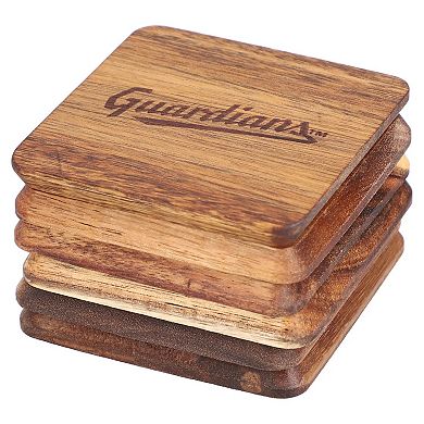 The Memory Company Cleveland Guardians 6-Pack Acacia Wood Coaster Set