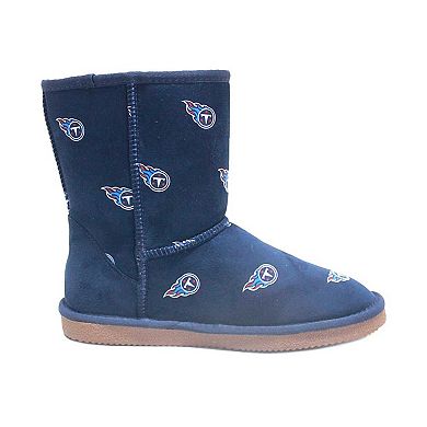 Women's Cuce Navy Tennessee Titans Allover Logo Boots