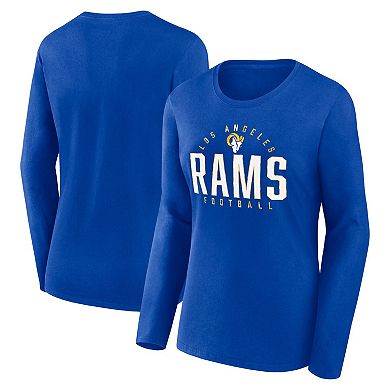 Women's Fanatics Branded Royal Los Angeles Rams Plus Size Foiled Play Long Sleeve T-Shirt