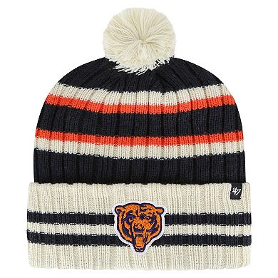 Men's '47  Navy/Cream Chicago Bears Legacy No Huddle Cuffed Knit Hat with Pom