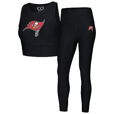 Women's Black Tampa Bay Buccaneers Leggings & Midi Bra Set