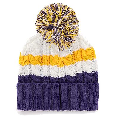 Women's '47 White Minnesota Vikings Ashfield Cuffed Knit Hat with Pom