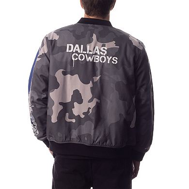 Unisex The Wild Collective Gray Dallas Cowboys Camo Bomber Jacket