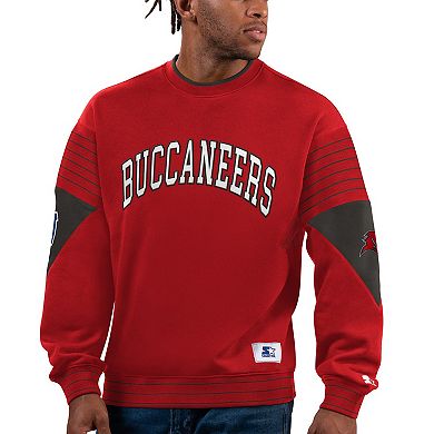 Men's Starter Red Tampa Bay Buccaneers Face-Off Pullover Sweatshirt