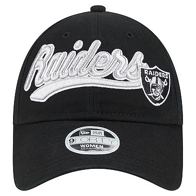 Women's New Era  Black Las Vegas Raiders Cheer 9FORTY Adjustable Hat