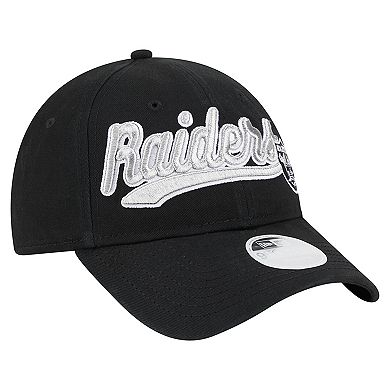Women's New Era  Black Las Vegas Raiders Cheer 9FORTY Adjustable Hat