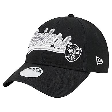 Women's New Era  Black Las Vegas Raiders Cheer 9FORTY Adjustable Hat